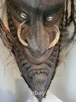 Vintage Sepik River Papua New Guinea Tribal Mask Carved Wood Art