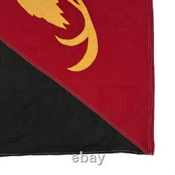 Vintage Sewn Cloth Papua New Guinea Flag Wool Blend Textile Art Decor Oceania