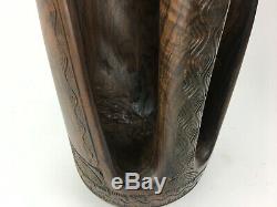 Vintage Tiheru Tata Oceanic Exotic Wood Carved Maori Canoe Bailer