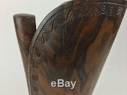 Vintage Tiheru Tata Oceanic Exotic Wood Carved Maori Canoe Bailer