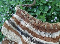 Vintage Traditional old hand woven Bilum bag Sepik River PNG Papua New Guinea