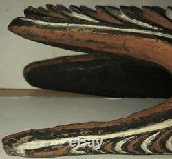 Vintage Tribal Carved Wood Headrest Neck Rest Sepik River Area Papua New Guinea