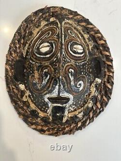 Vintage Tribal Ceremonial Turtle Shell Mask from Sepik River, Papua New Guinea