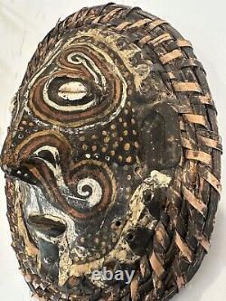 Vintage Tribal Ceremonial Turtle Shell Mask from Sepik River, Papua New Guinea