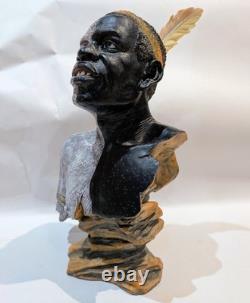 Vintage Veronese Simbu Dancer Statue Papua New Guinea 2001 Resin Figurine 9