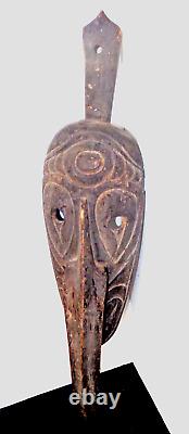 Vintage Wood Canoe Prow Mask Sepik River Papua New Guinea with Long Nose