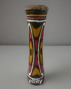 Vintage Wood Carved Papua New Guinea Snakeskin KUNDU DRUM Oceanic Tribal Art
