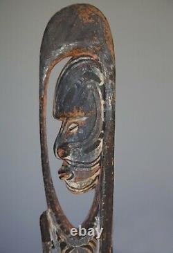 Vintage Wood Painted Statue Papua New Guinea Hook Water Spirit Figure 34 Tall
