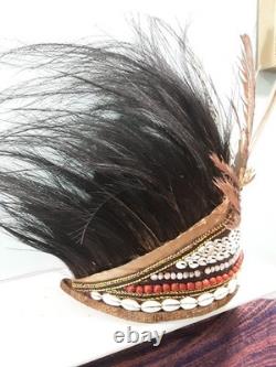 Vintage mid century Shell and feather headdress papua new guinea
