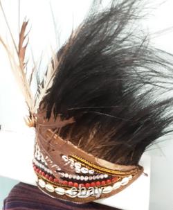 Vintage mid century Shell and feather headdress papua new guinea