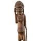 Vtg Hand Carved Wood Pacific Island Statue Figurine Papua New Guinea Shell Eyes