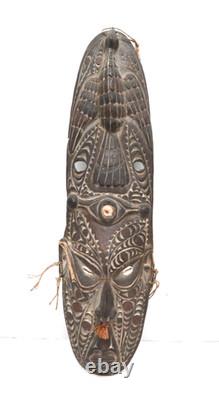 Vtg LARGE Papua New Guinea Sepik River Tribal Spirit Mask Carved Wood FIGURAL