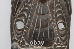 Vtg LARGE Papua New Guinea Sepik River Tribal Spirit Mask Carved Wood FIGURAL