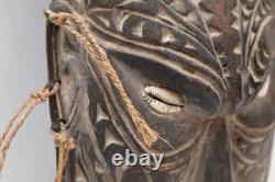 Vtg LARGE Papua New Guinea Sepik River Tribal Spirit Mask Carved Wood FIGURAL