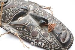 Vtg LARGE Papua New Guinea Sepik River Tribal Spirit Mask Carved Wood FIGURAL