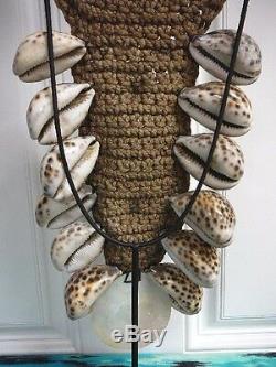 W85-2 Ceremonial Ornamental Cowry shell Papua New Guinea beaded 12 Necklace