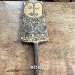 Wonderful Vintage Sepik River New Guinea Hand Carved House Board /Mask 1960's