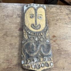 Wonderful Vintage Sepik River New Guinea Hand Carved House Board /Mask 1960's