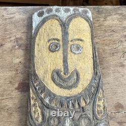 Wonderful Vintage Sepik River New Guinea Hand Carved House Board /Mask 1960's
