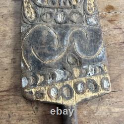 Wonderful Vintage Sepik River New Guinea Hand Carved House Board /Mask 1960's