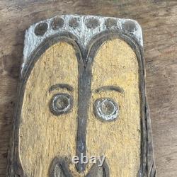 Wonderful Vintage Sepik River New Guinea Hand Carved House Board /Mask 1960's