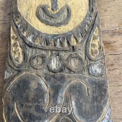 Wonderful Vintage Sepik River New Guinea Hand Carved House Board /Mask 1960's