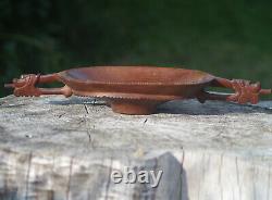 Wood Bowl Trobriand Islands Papua New Guinea Figurative Handles Oceania Tribal