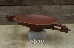 Wood Bowl Trobriand Islands Papua New Guinea Figurative Handles Oceania Tribal