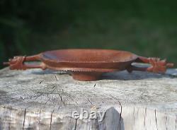 Wood Bowl Trobriand Islands Papua New Guinea Figurative Handles Oceania Tribal