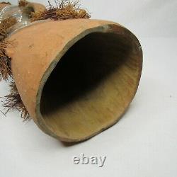 Wood Drum Lizard Skin Carved Painted Grass Papua New Guinea 24 Vintage Rare