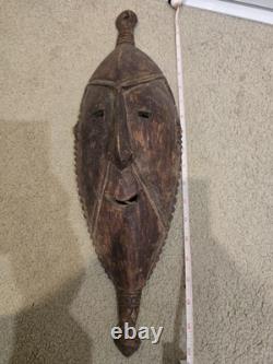 Wooden Tribal Mask Wall Hanging Papua New Guinea