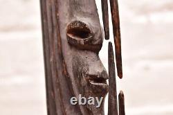 Yiman Papua New Guinea Cult Spirit Hook Figure Statue Yipwon One Leg Wood Carved